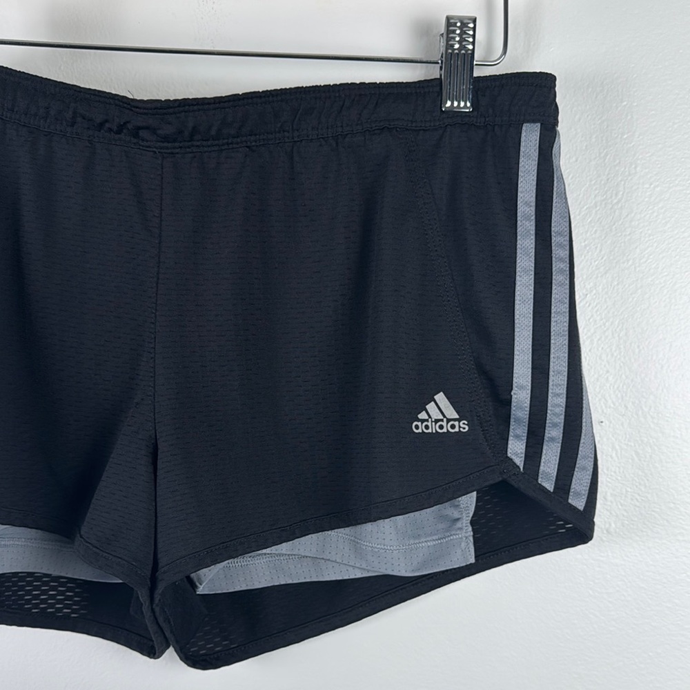 ✨3/$25✨  Adidas Black and Gray Athletic Shorts with Reflective Stripes - S - Picture 2 of 7